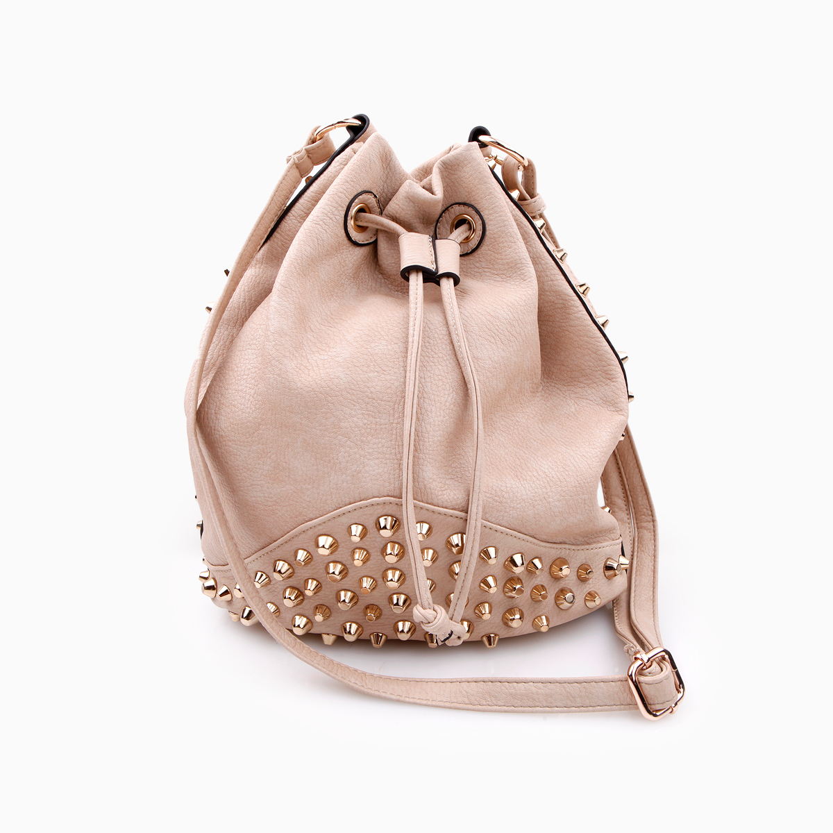 DailyLook Studded Bucket Bag Polyvore