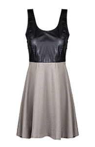 Leatherette Bust Dress