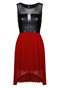Accordion High Low Dress