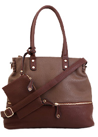 Color Block Horizontal Zipper Purse