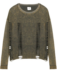 Faded Ribcage Pullover Sweatshirt