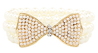 Pearl Beaded Bow Bracelet