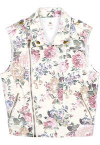 Floral Denim Vest