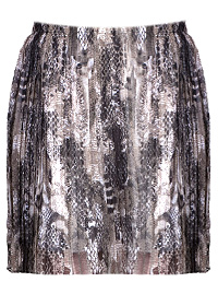 Snake Print Accordion Skirt