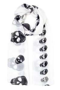 Rhinestone Detail Skull Scarf