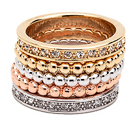 Stacked Metallic Ring Set