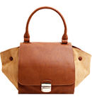 Faux Suede Two Tone Handbag
