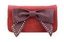 Suede Bow Clutch