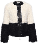 Contrast Faux Fur Coat