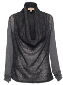 Two Toned Cowl Neck Sweater