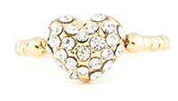 Sparkle Heart Midi Ring