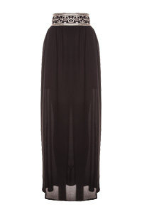 Embroidered Waist Maxi Skirt