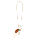Vintage Feather Charm Cluster Necklace