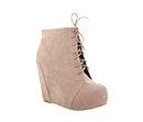 Faux Suede Lace Wedge Booties