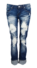 Distressed Faded Jeans