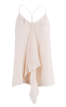 Beige Ruffle Front Top