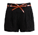 Lace Bow Belted Shorts