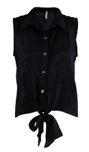 Black Tie Front Top