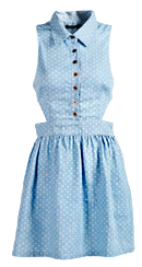 Collared Cutout Polkadot Dress