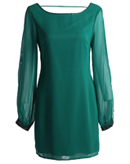 Shift Dress with Embellished Trim