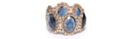 Gold Bracelet with Blue Gems
