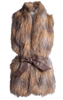 Brown Faux Fur Gilet with Belt