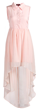 High Low Collared Cutout Back Dress