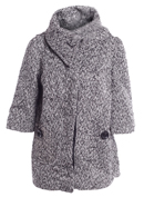 Oversized Collar Tweed Coat