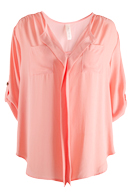 Pleated Front V Neck Blouse