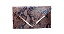 Metallic Animal Scale Envelope Clutch