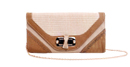Tonal Double Pouch Clutch with Fold Over Flap