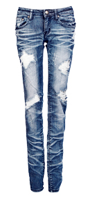 Distressed Straight Leg Jeans