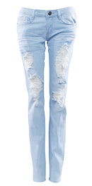 Baby Blue Distressed Bottoms