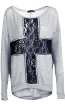 Cross Lace Insert Sweatshirt