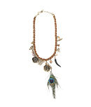 Peacock Feather Woven Necklace