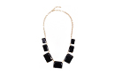 Black Crystal Square Necklace