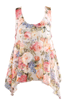 Floral Lace Asymmetrical Tank