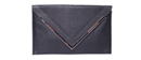Faux Snake Metal Trim Envelope Clutch