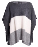 Knitted Color Block Poncho