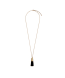 Orelia Long Black Quartz Pendant Necklace