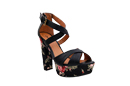 Floral Print High Heel Sandals