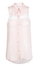 Polka Lace Button Down
