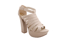 Nude Chunky Heel Platforms