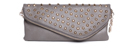 Studded Asymmetric Leather Clutch