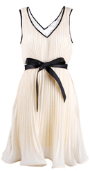 Leather Trim Swing Dress