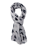 Sheer Bird Print Scarf