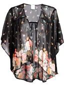 Floral Chiffon Kimono Cardigan