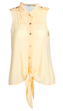 Sleeveless Collar Blouse