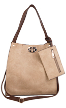 Pebbled Tote Bag with Coin Purse
