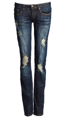 Destructed Blue Jeans